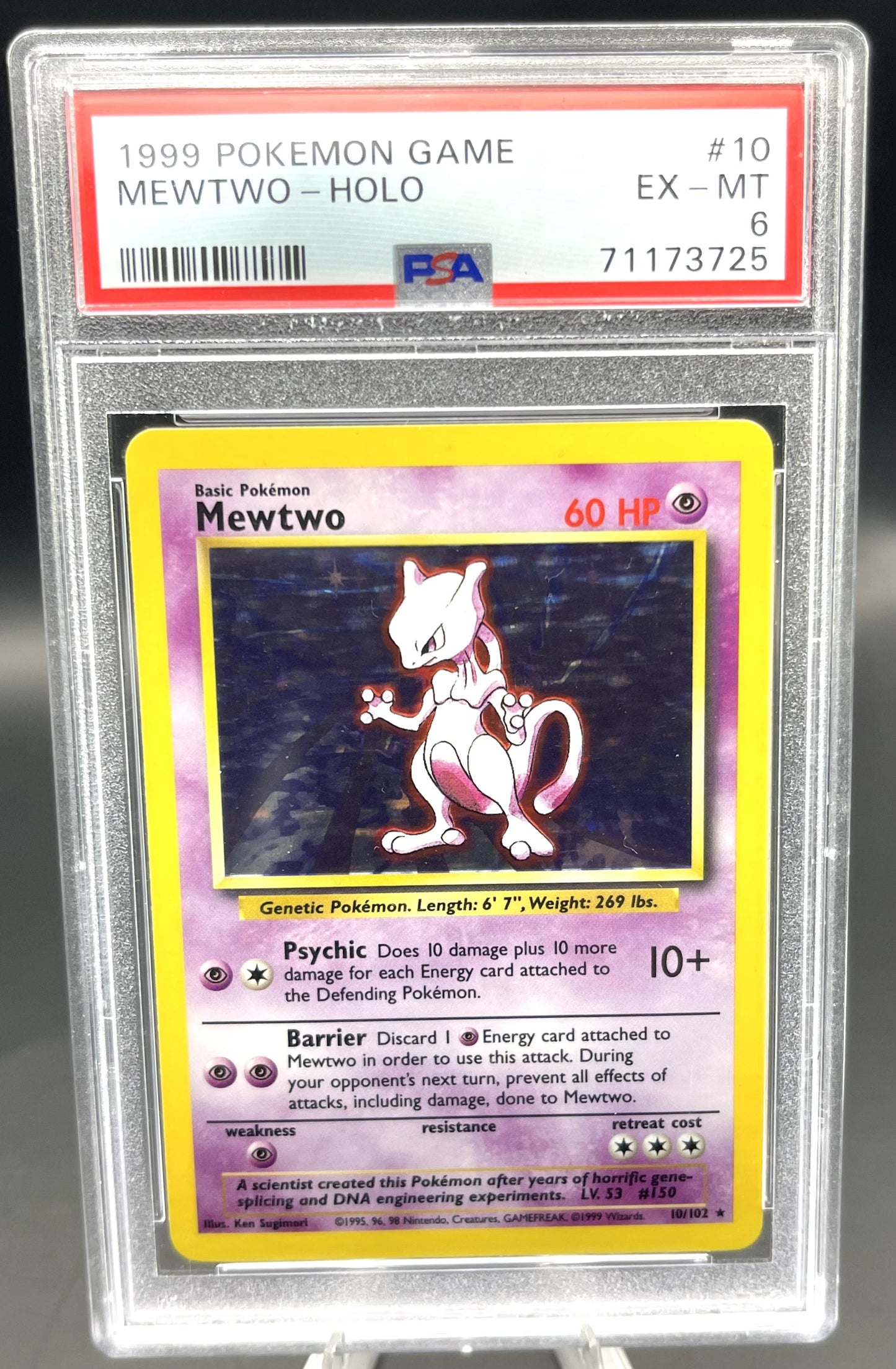 Mewtwo Holo #10/102 – Base Set (1999) PSA 6 EX-MT